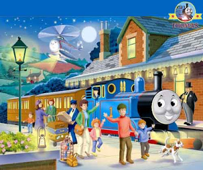 Harold Thomas the train and friends check in at the station 100 piece kids puzzle glow in the dark
