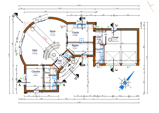 plan maison 60m2 etage