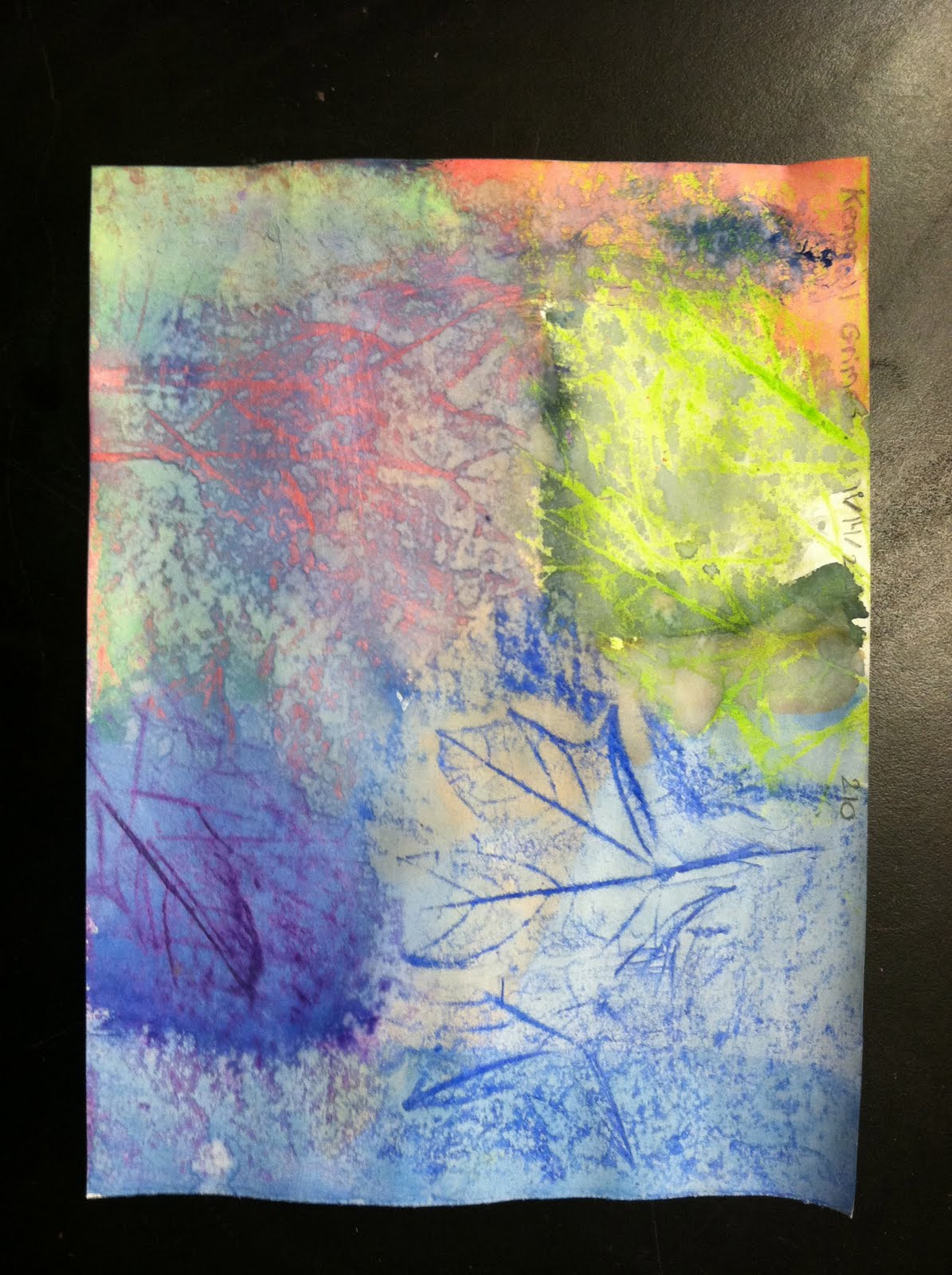 ART at NTA ! Leaf Texture Rubbings