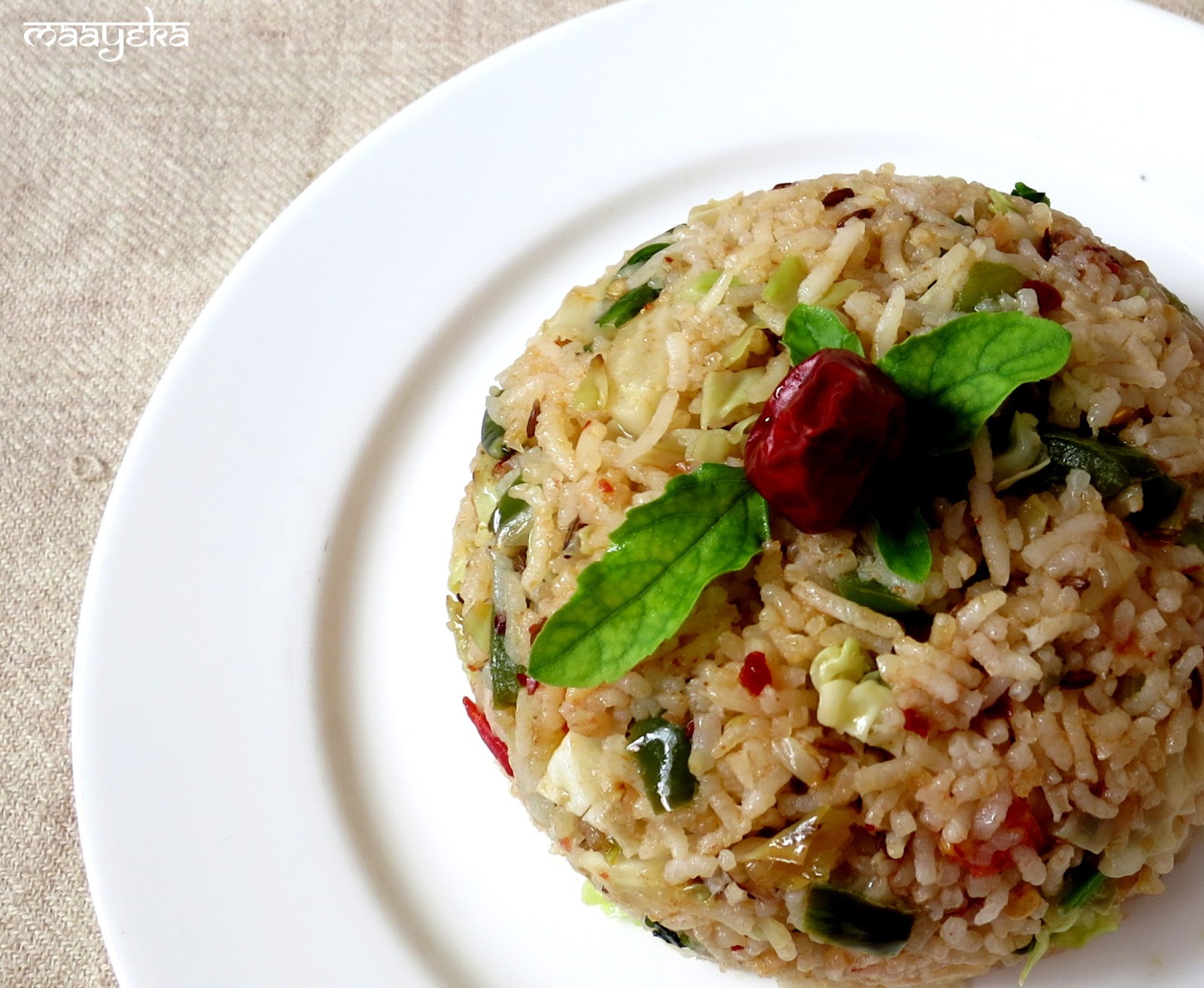 Cabbage Rice Recipe » Maayeka