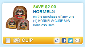 SAVE $2.00 on the purchase of any one HORMEL CURE 81 Boneless Ham