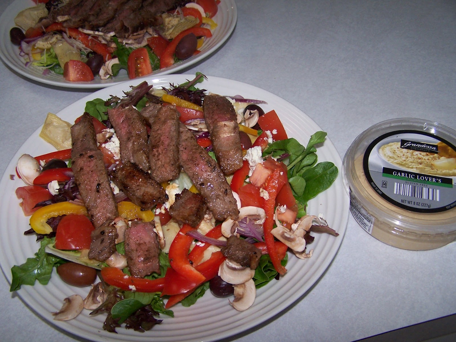 Skinny Gluten Free Greek Steak Salad Skinny GF Chef healthy and great
