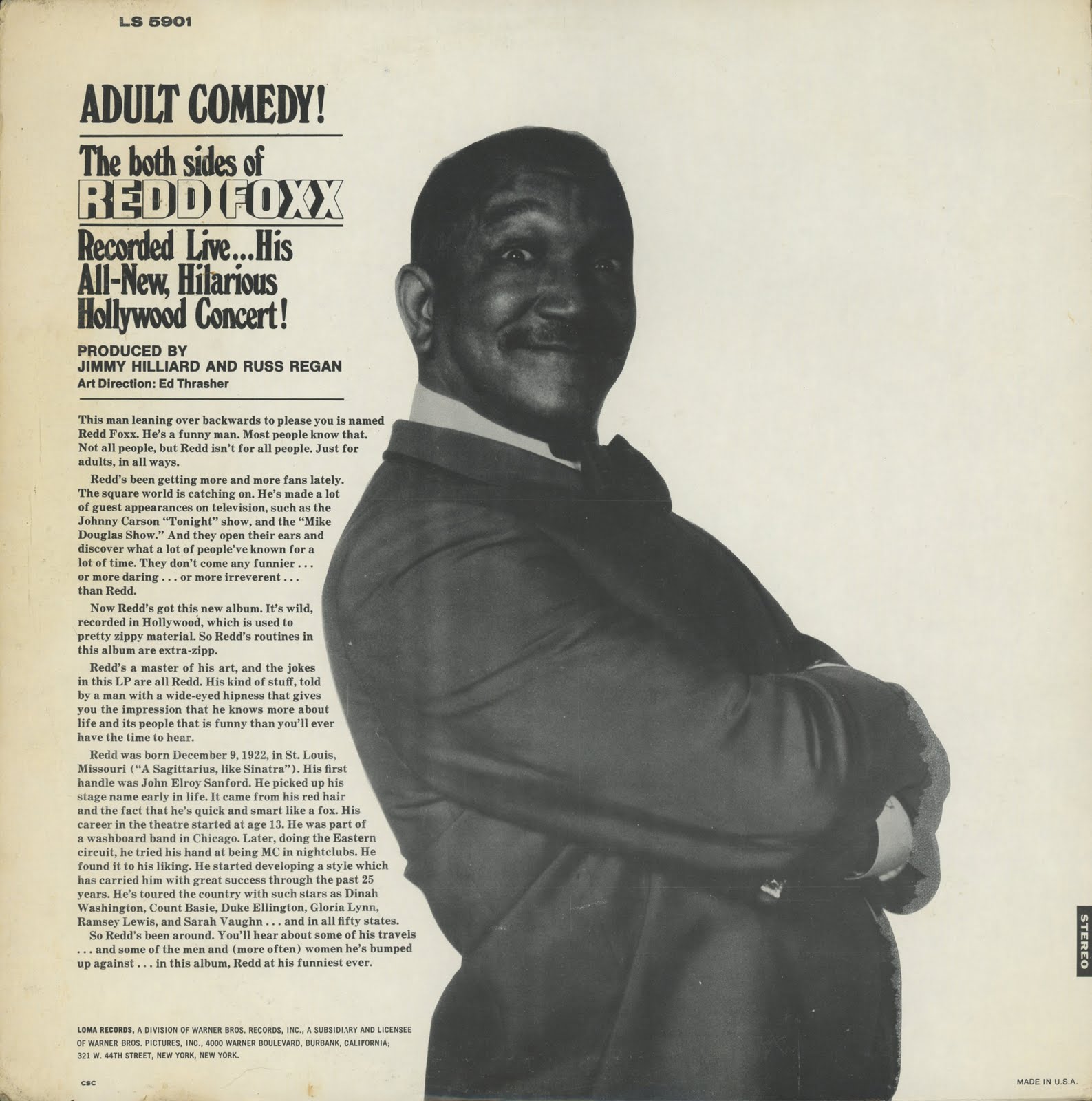 Vintage Standup Comedy Redd Foxx Both Sides Of Redd Foxx 1966