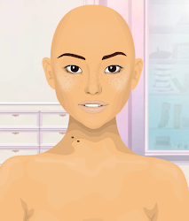Doll without hair & make up