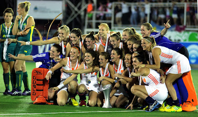 Netherlands, Australia, Dutch, Players, Celebrate, Winner, Hockey, World, League, Women, Final, 2013, Tucuman, Argentina, Maria Verschoor, Jodie Schulz, Sports, 