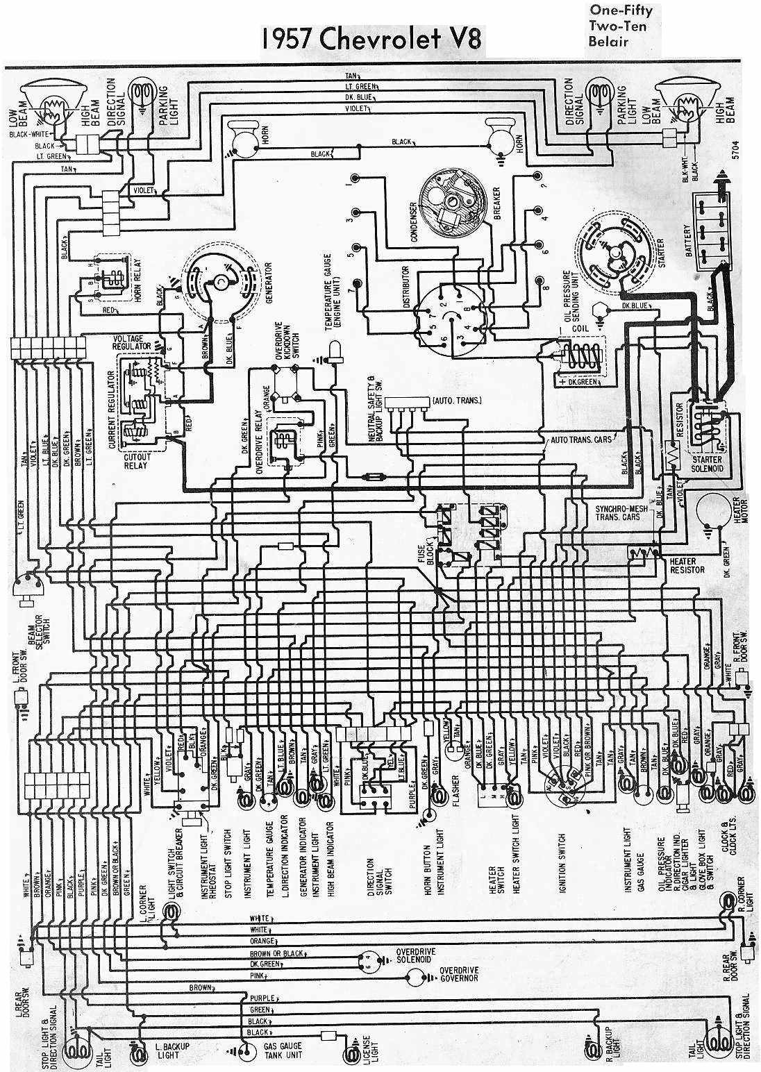 Complete Wiring Schematic Of 1957 Chevrolet V8 | All about Wiring Diagrams