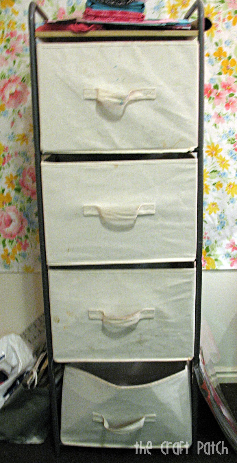 painted canvas bins