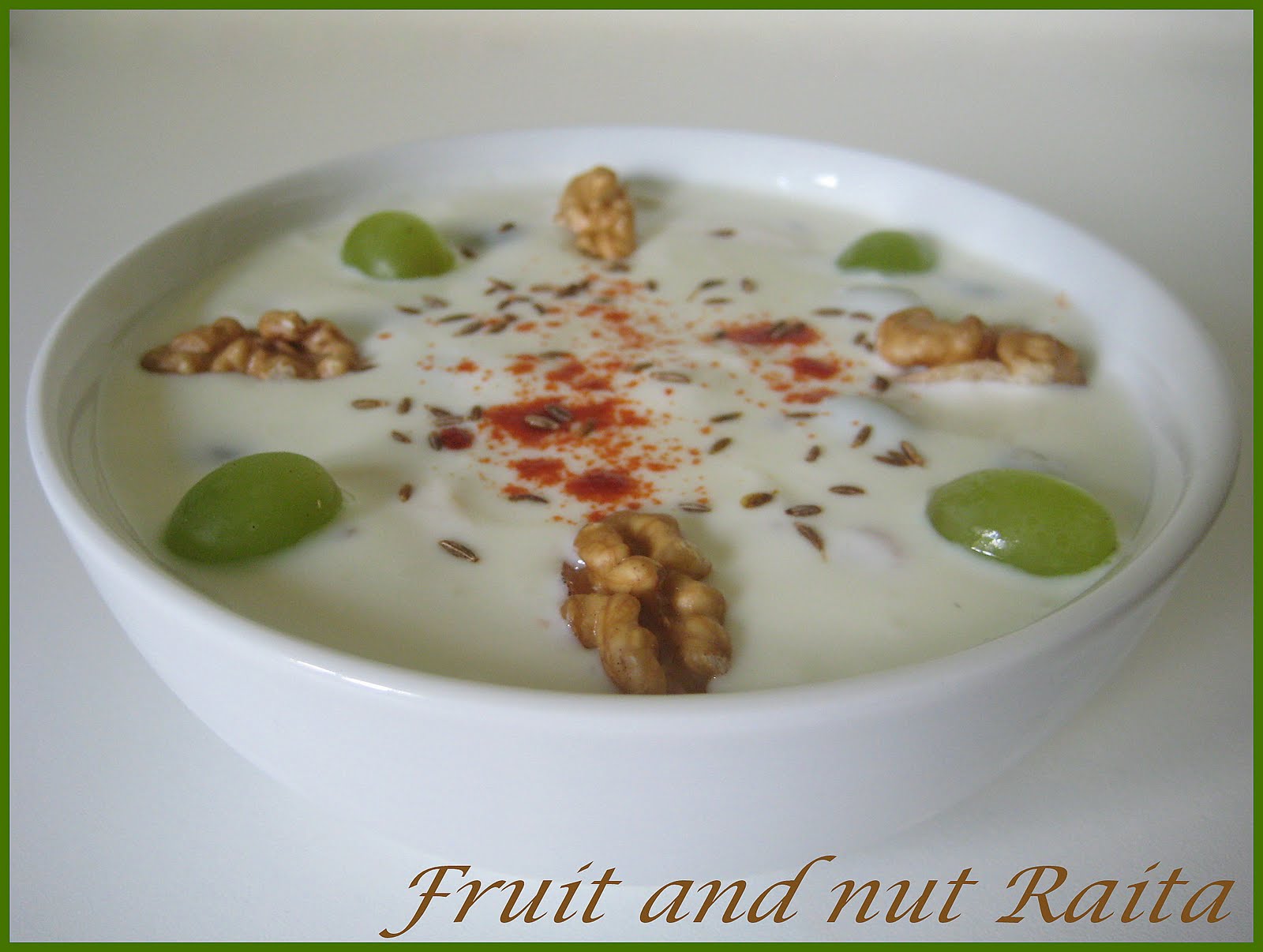 Faiza Ali's Kitchen: Fruit and Nut Raita