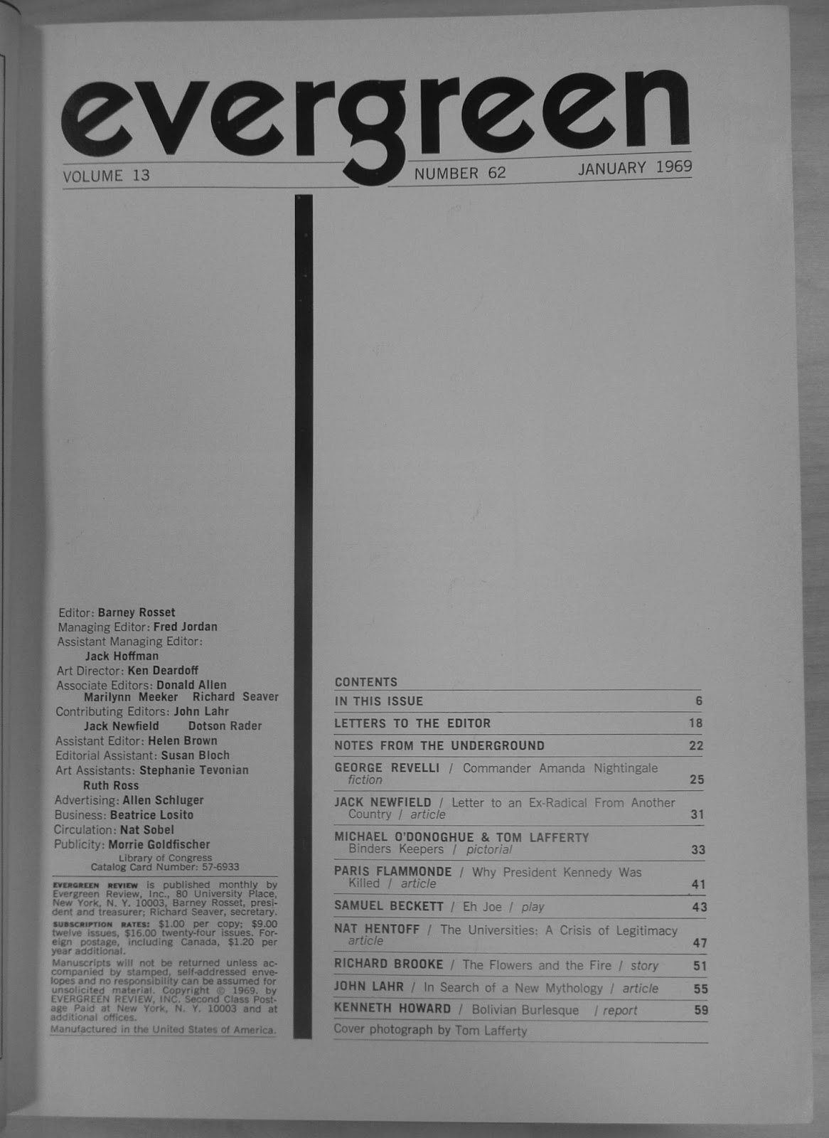 Evergreen Review - Jan - Feb 1960 - Kerouac, Ginsberg, Burroughs - Beat Poets Evergreen Review - Jan - Feb 1960 - Kerouac, Ginsberg, Burroughs - Beat Poets
