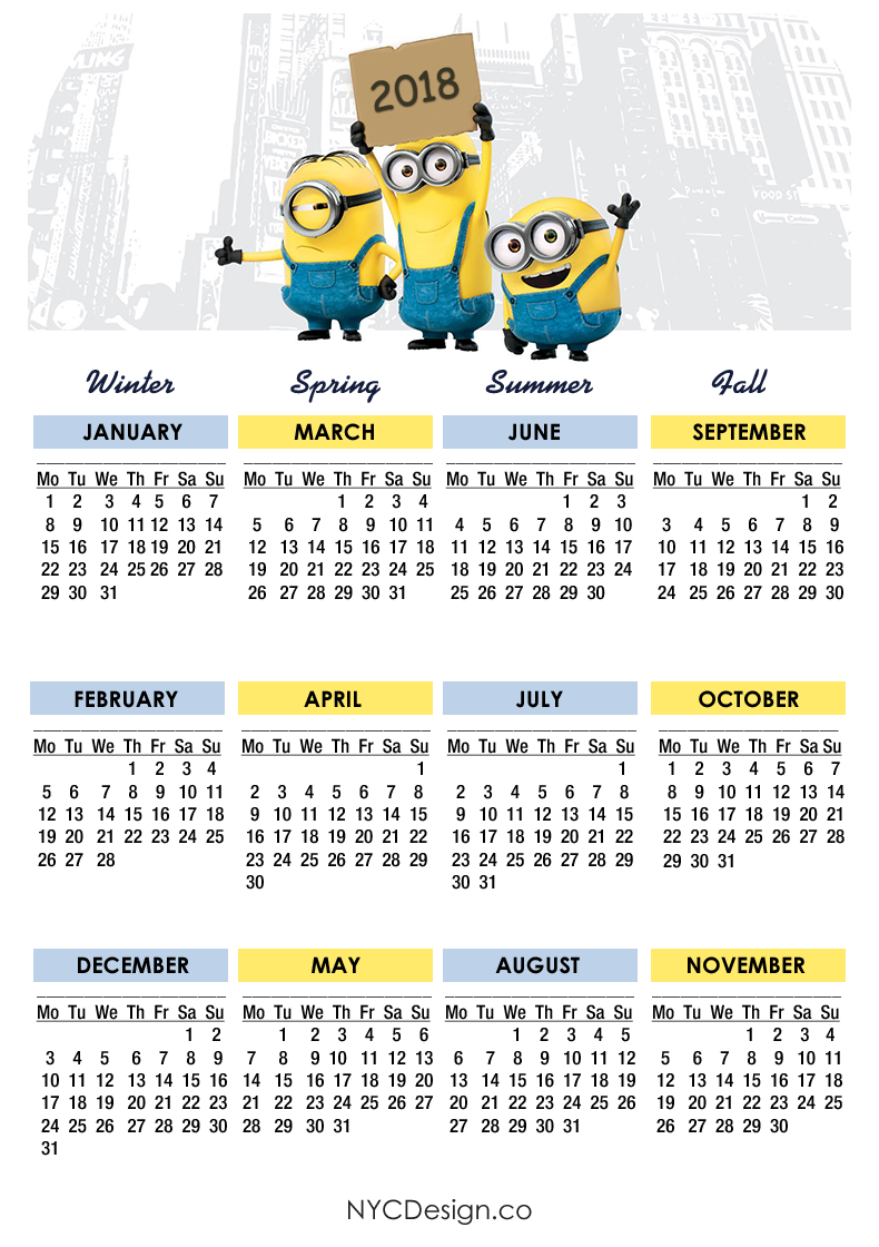 november 2018 calendar for kids