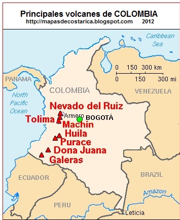 Principales volcanes de COLOMBIA Principales volcanes de COLOMBIA