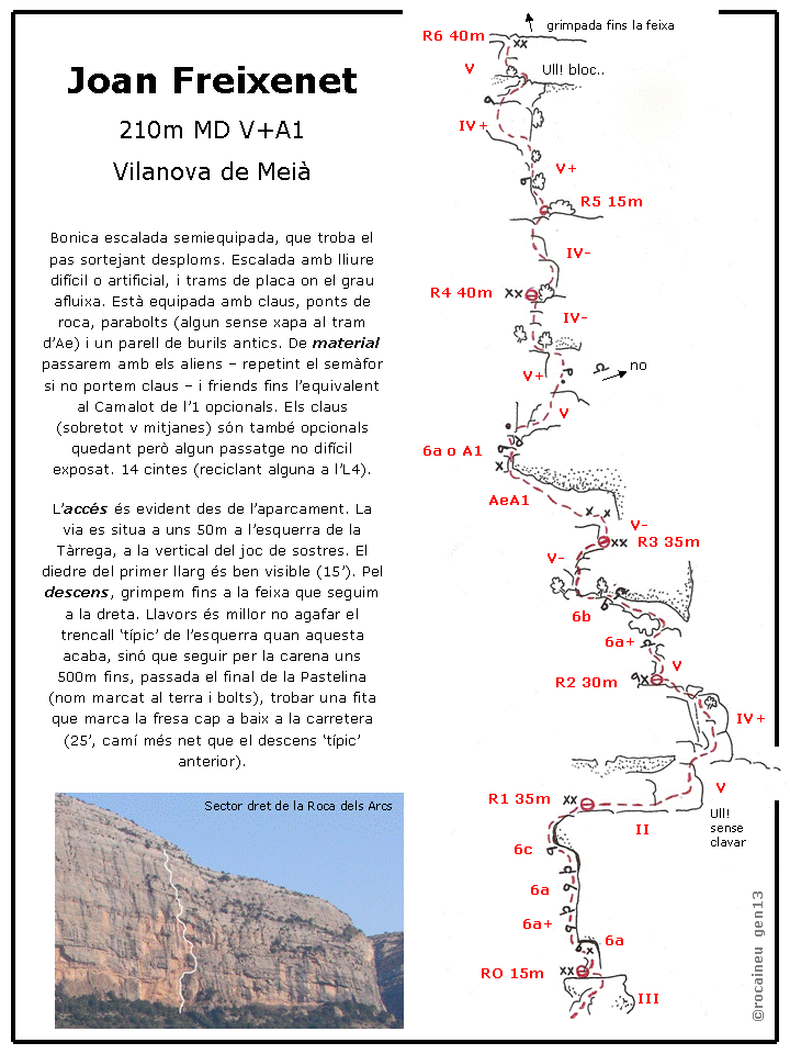 Joan Freixenet a la Roca dels Arcs TopoJFreixenetVdM
