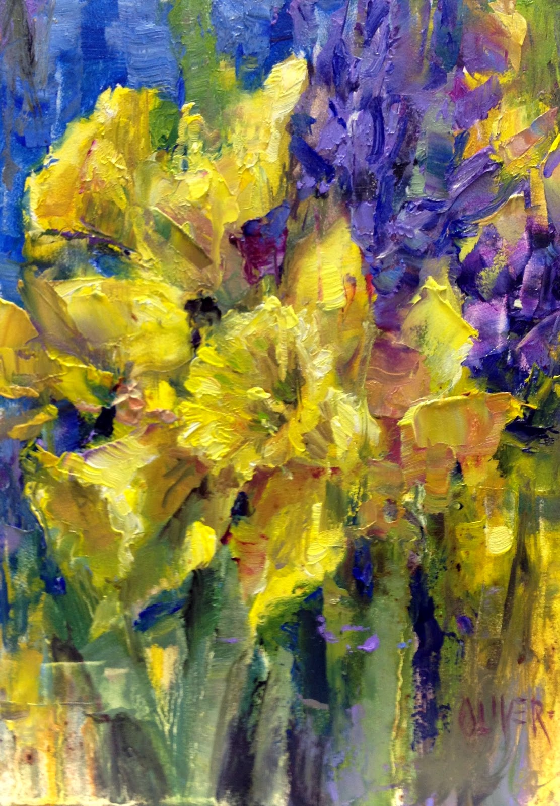 Art Talk - Julie Ford Oliver: Daffodils and Hyacinths - Study