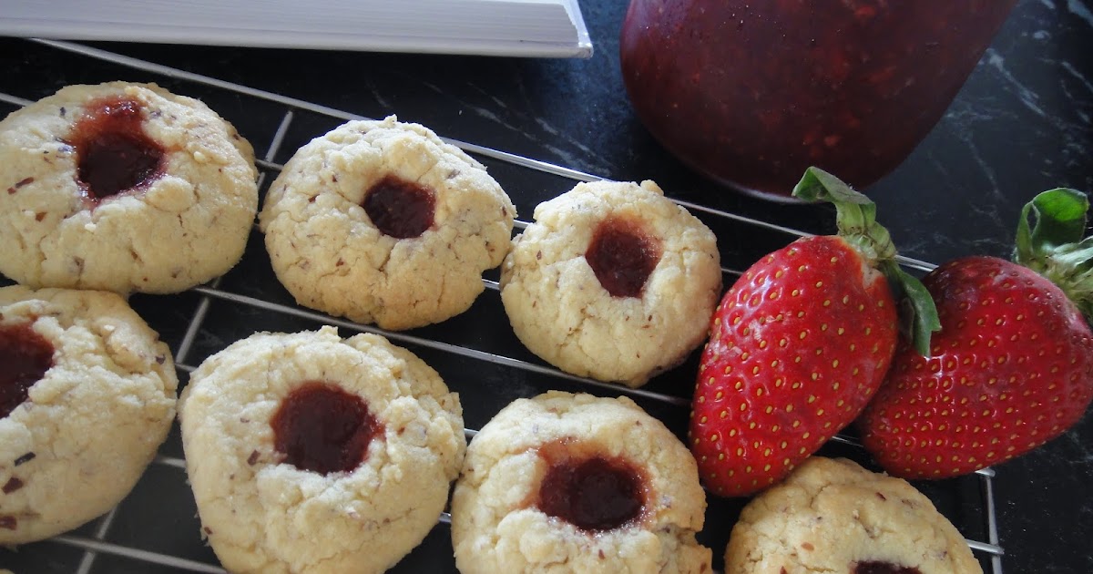 Veronica's Kitchen Almond Jam Drops with Homemade Strawberry Jam