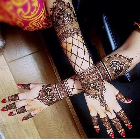 Beautiful Latest Simple Arabic Pakistani Indian Bridal Girl Mehndi  Designs.: Stylish dulhan full hand and arms mehndi design photo hd  wallpapers