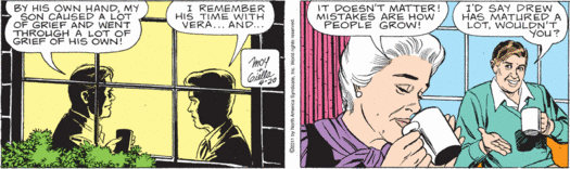 Speaking of mistakes, what's that ink smudge on Mary's cheek.