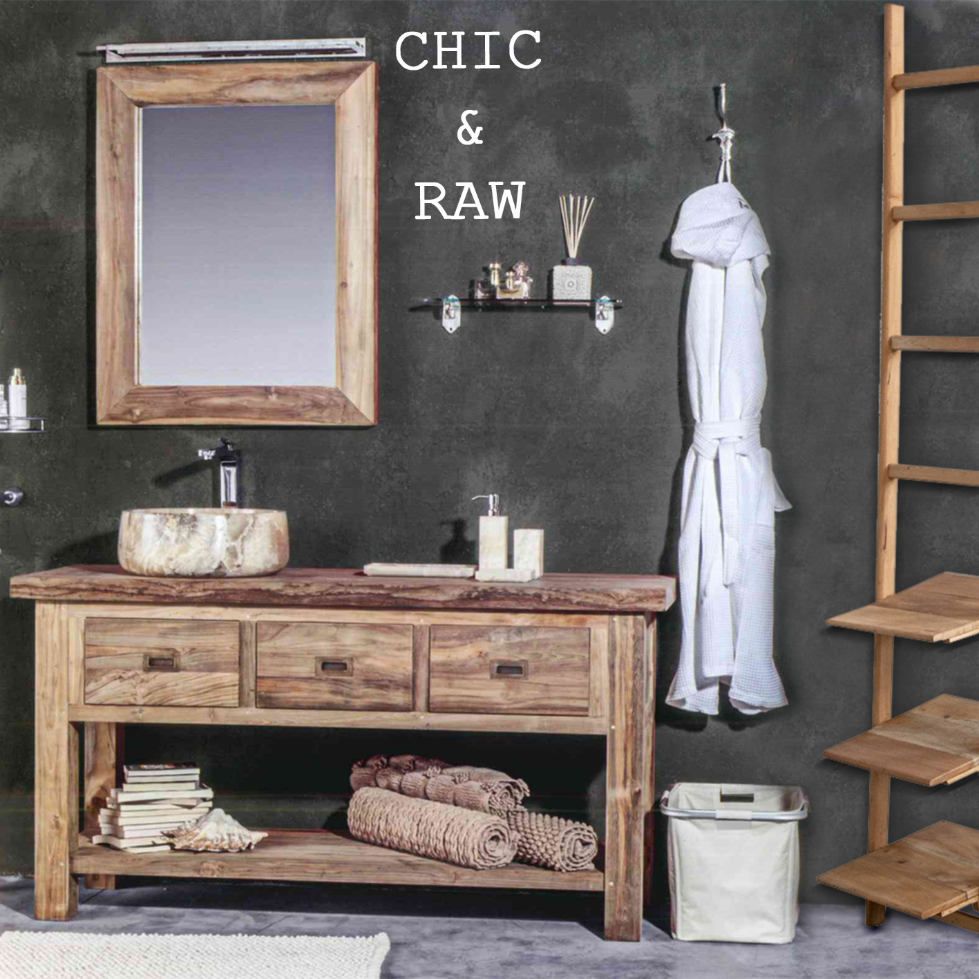Il bagno è in stile CHIC & RAW M Y H