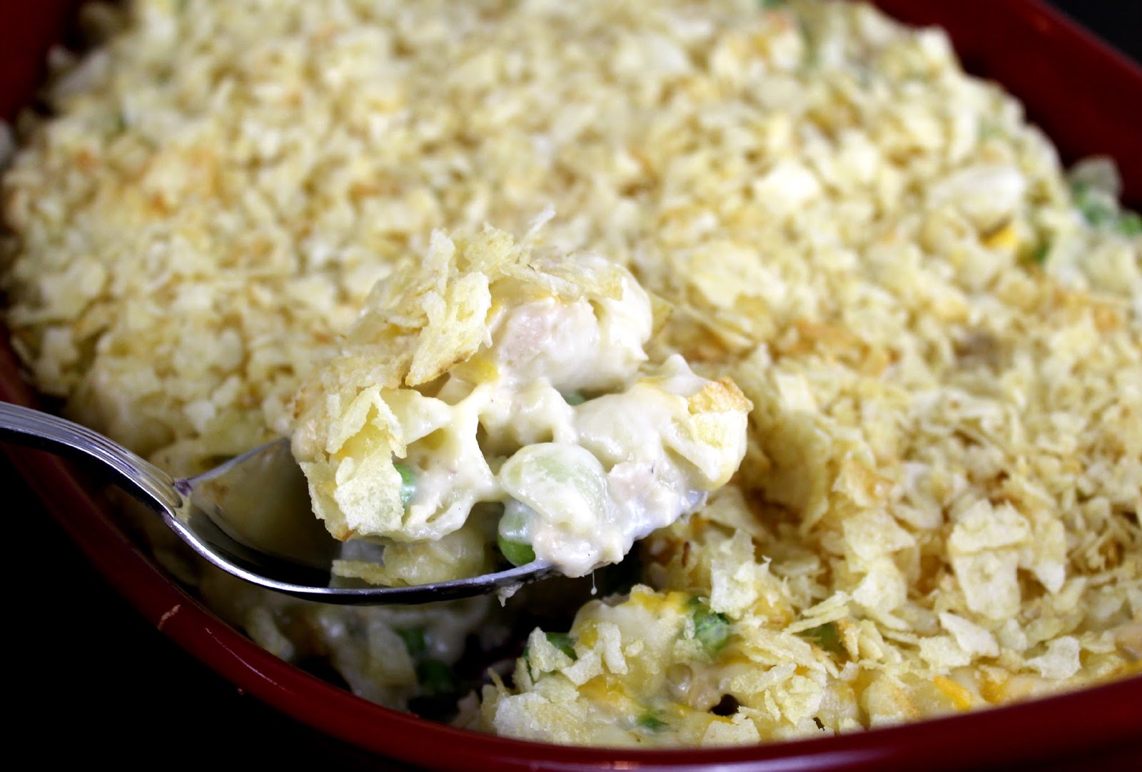 Potato Chip Topped Tuna Casserole (Cream Soup Free!)