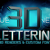حروف أبجدية بتأثير النيون - Blue Neon 3D Lettering