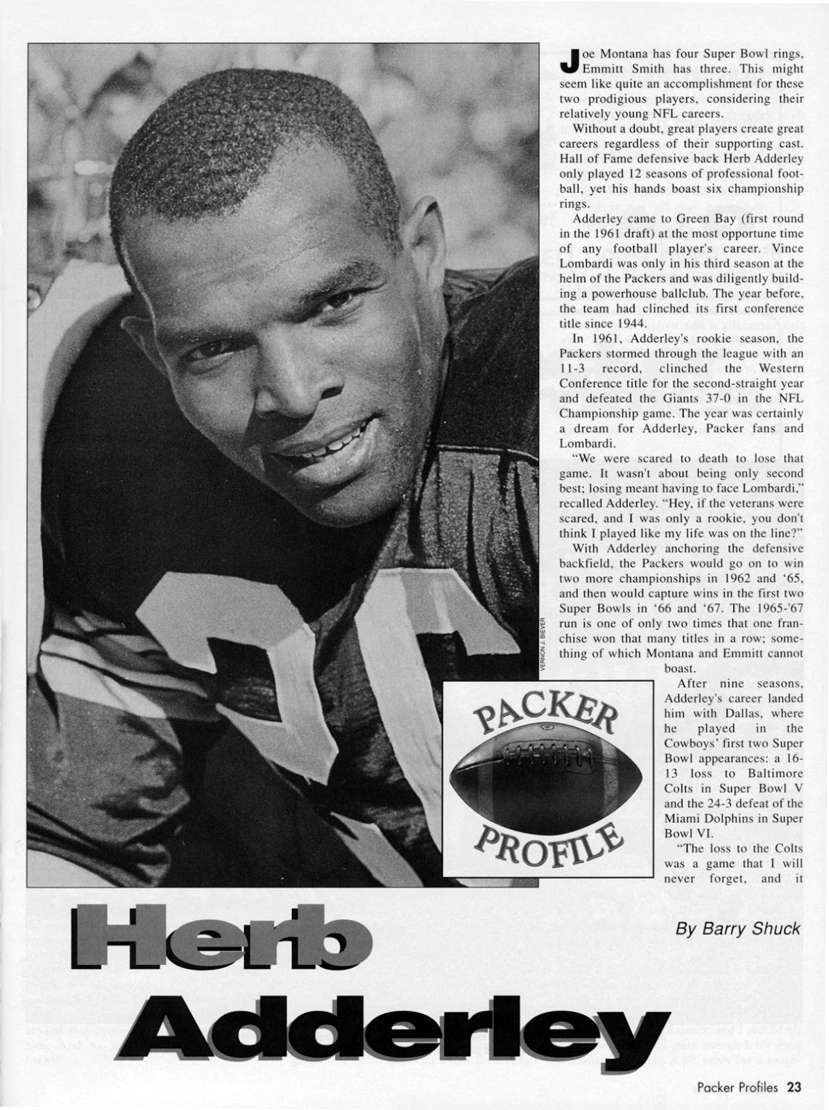 PACKERVILLE, U.S.A. A Visit with Herb Adderley...