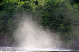 spray over the St. Croix River at St. Croix Falls photo of spray over the St. Croix River at St. Croix Falls