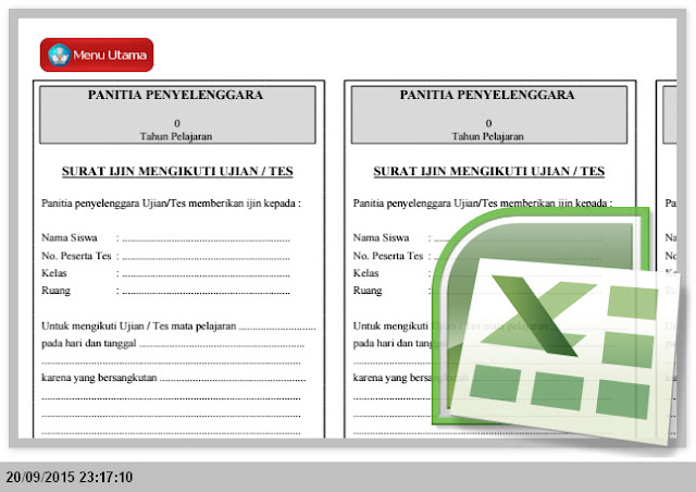 APLIKASI CETAK KARTU PANITIA PENYELENGGARA UJIAN SEKOLAH DENGAN EXCEL | BERKAS SEKOLAH