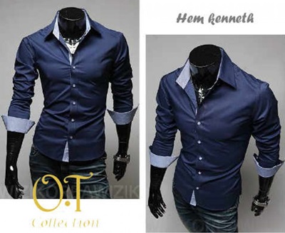Jual Kemeja Kenneth Navy Online Murah di Jakarta Bahan Katun Stretch Jual Kemeja Kenneth Navy Online Murah di Jakarta Bahan Katun Stretch