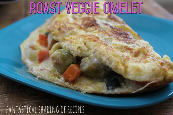 Roast Veggie Omelet - a gourmet omelet full of roasted veggies and gruyere cheese #breakfast #omelet