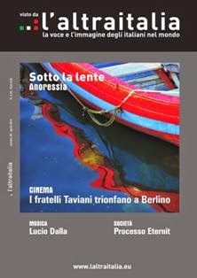 L'Altraitalia 39 - Aprile 2012 | TRUE PDF | Mensile | Musica | Attualità | Politica | Sport
La rivista mensile dedicata agli italiani all'estero.