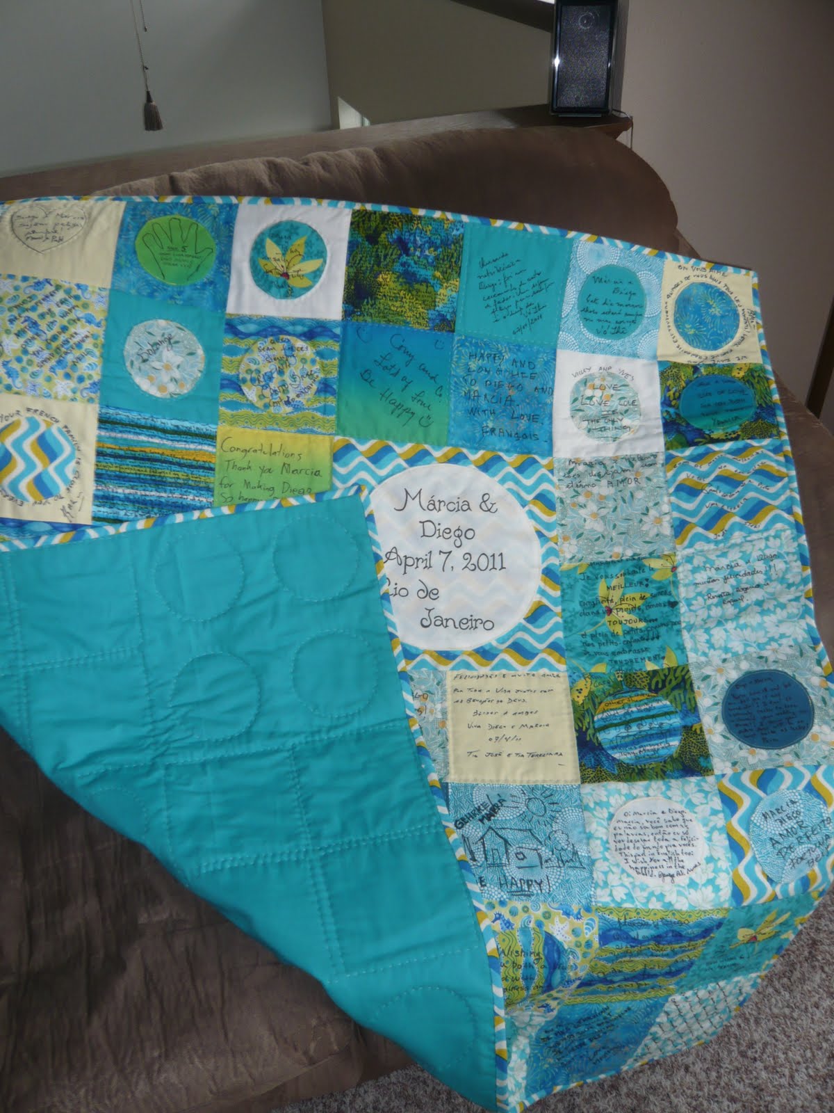 Simply Stylish Designs Guest Book Quilt Finished