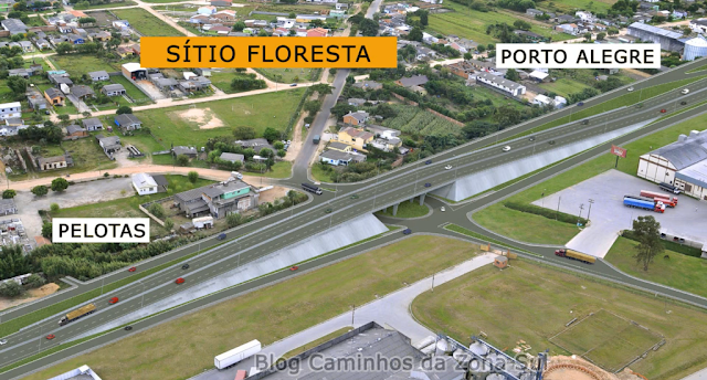 Contorno de Pelotas - viaduto da BR-116 x Sítio Floresta Contorno de Pelotas - viaduto da BR-116 x Sítio Floresta