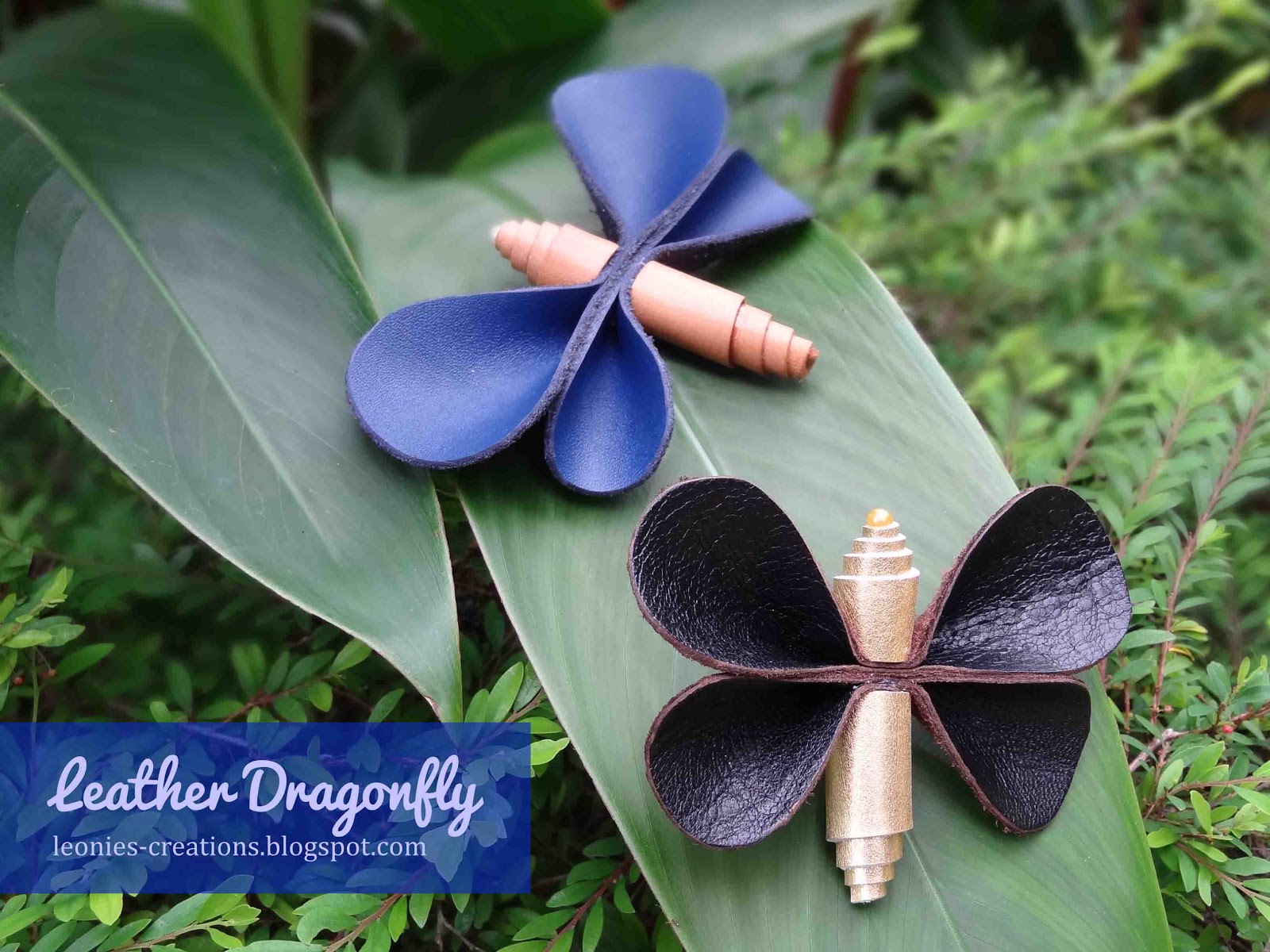Leonie's Creations Leather Dragonfly