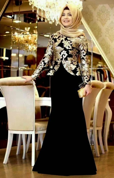 baju dinner muslimah glamour