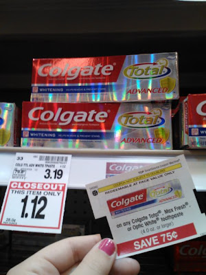 37 cent colgate total toothpaste at krogers on closeout