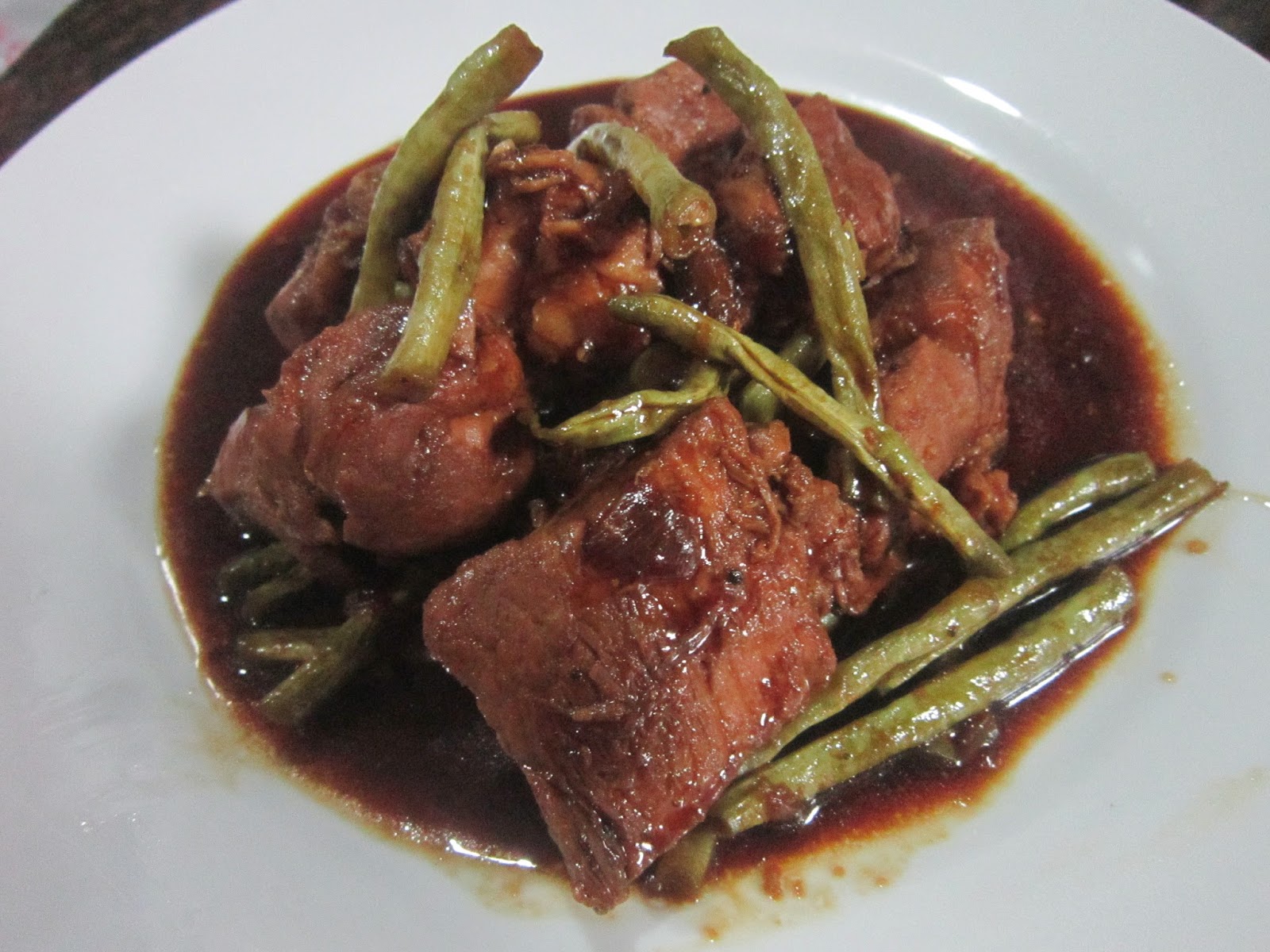 PORK and STRING BEANS ADOBO with OYSTER SAUCE