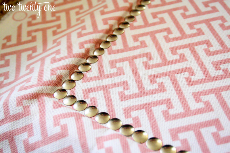 Serenity Now DIY Fabric Covered Faux Nail Head Trim Memo Board