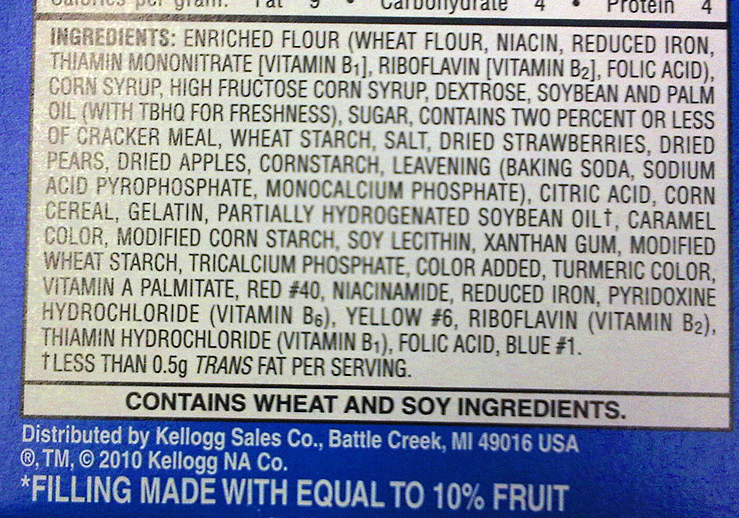 pop tarts ingredients
