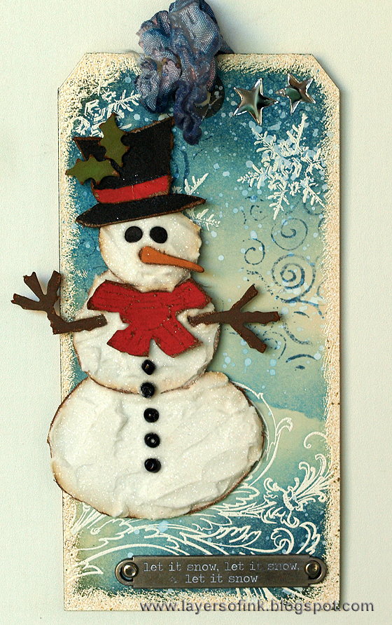 Sparkly Snowman Tag - Layers of ink Sparkly Snowman Tag - Layers of ink