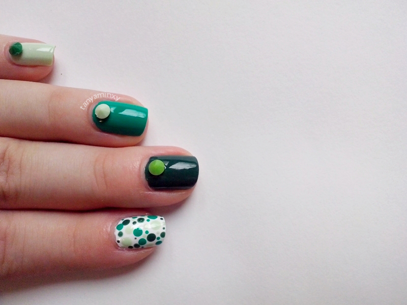 Green Ombre Diamonds Studs Dots Nails Nail Art Nail Design Born Pretty Store