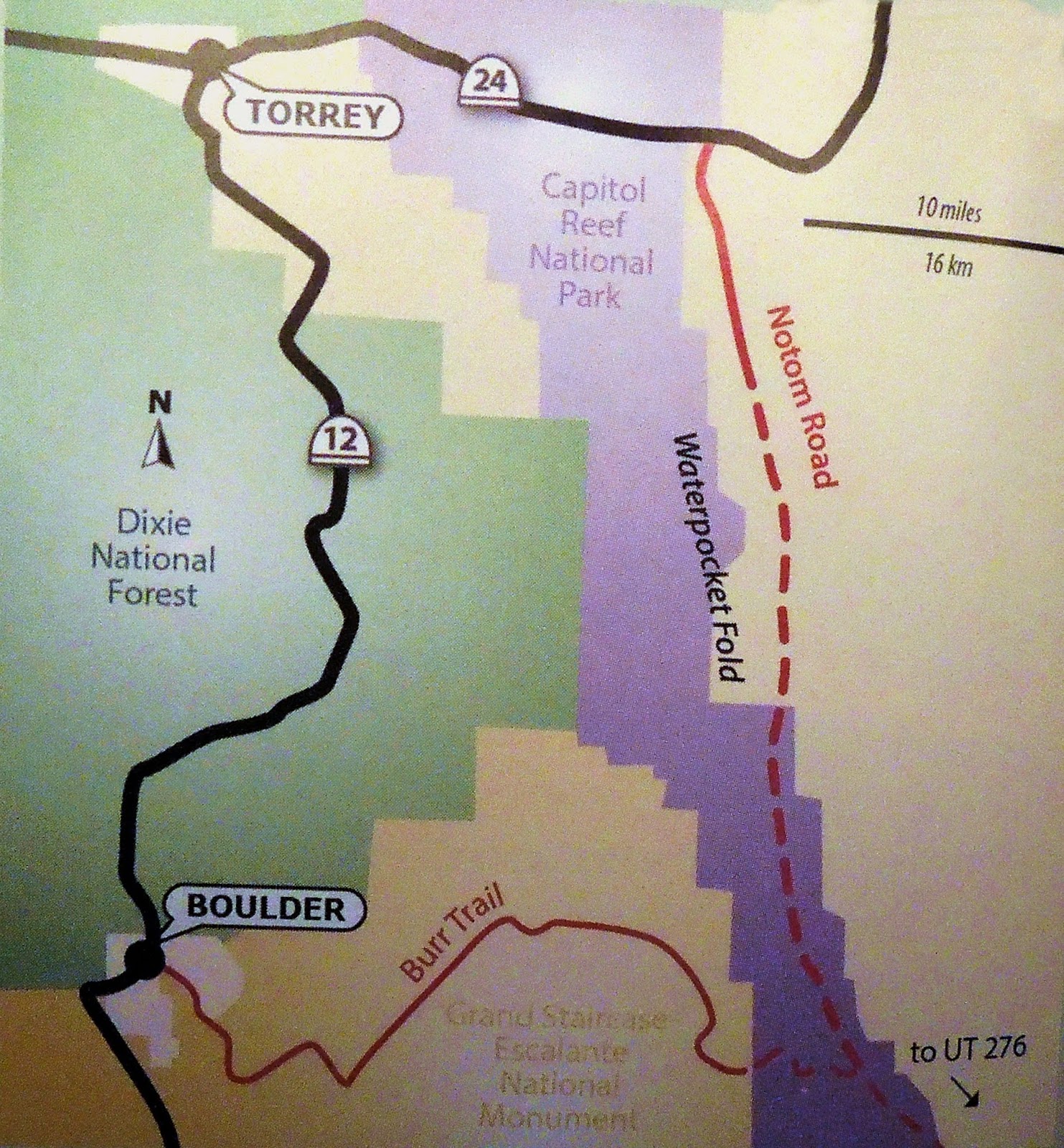 the town of boulder where we will turn east onto the burr trail and then north on the notom bullfrog road and finally west on ut 24 where we will return the town of boulder where we will turn east onto the burr trail and then north on the notom bullfrog road and finally west on ut 24 where we will return