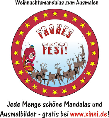Ausmalbilder zu Weihnachten, Weihnachtsmann, Nikolaus - Frohe Weihnachten Zum Ausmalen