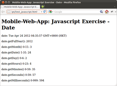 Javascript Date object Javascript Date object