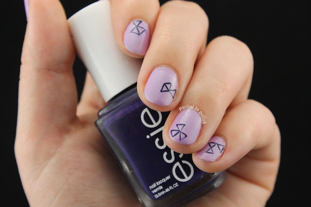 Purple Triangle Nail Art Over Zoya Leslie