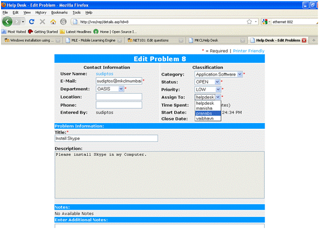 Pranab S Scrapbook Installing And Configuring Liberum Help Desk