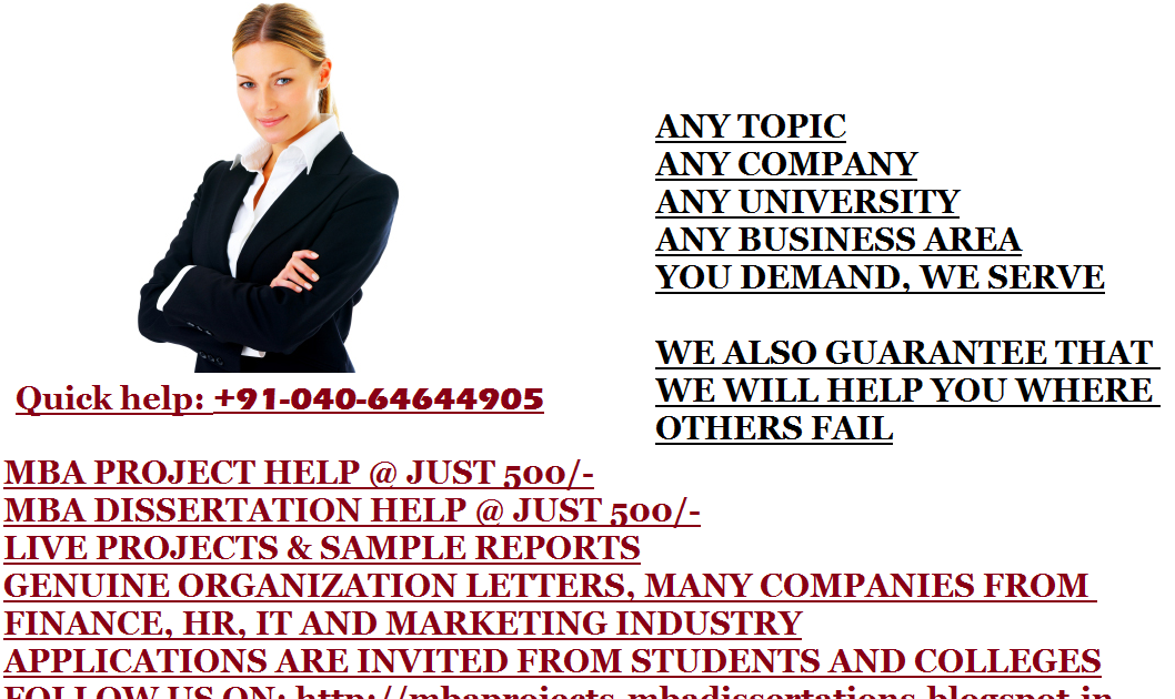 Mba dissertation projects