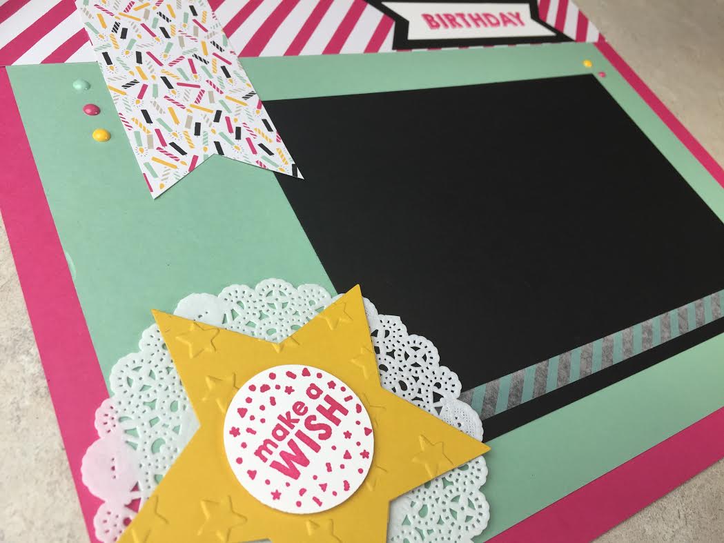 Traditional Scrapbook Layout Using Stampin Ups Party Wishes Stamp Set Traditional Scrapbook Layout Using Stampin Ups Party Wishes Stamp Set