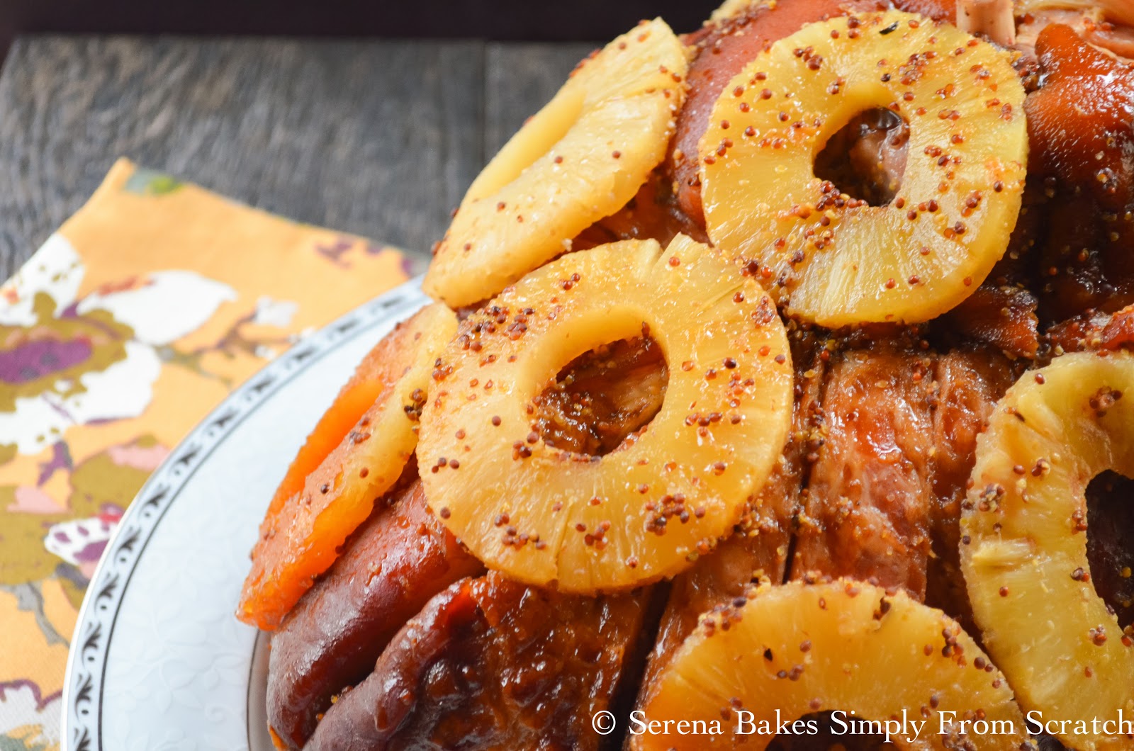 Slow Cooker Pineapple Honey Mustard Baked Ham Serena Bakes Simply