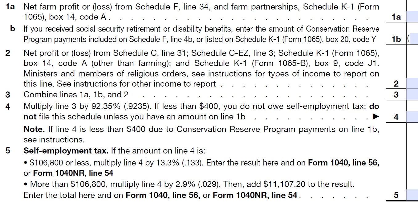 The Resale Thrifter Schedule SE (Self Employment)