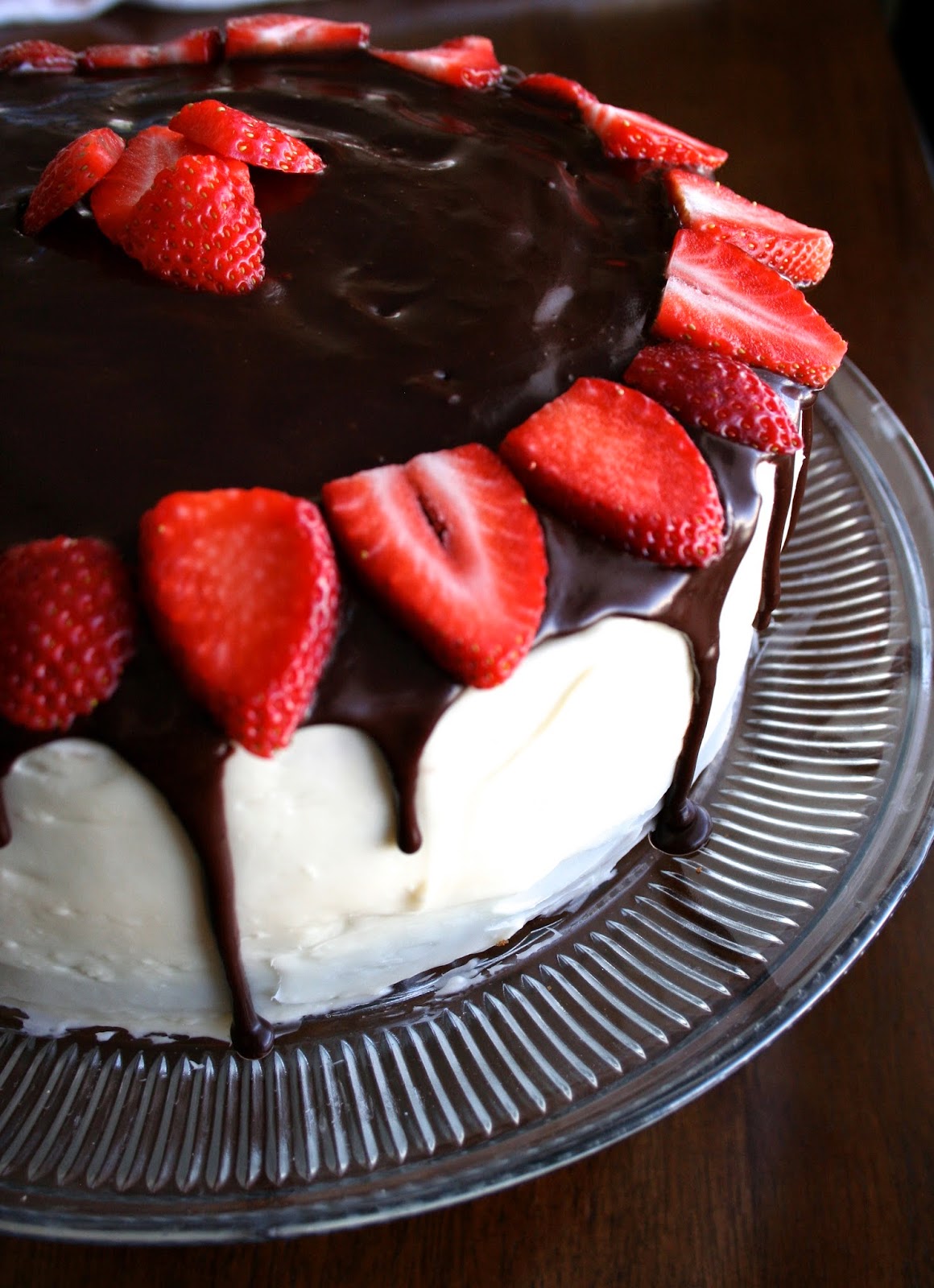 Chocolate Strawberries and Cream Cake