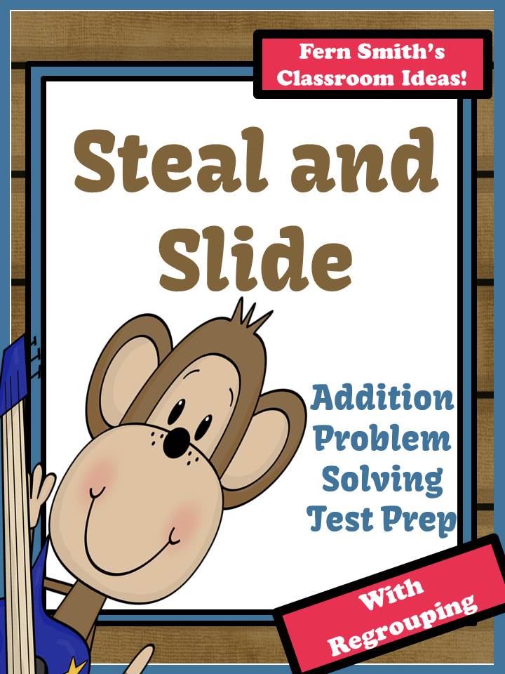 Just Published Test Prep Monkey Steal and Slide Method - Addition With Regrouping Fern Smith's Test Prep Monkey Steal and Slide Method - Addition With Regrouping